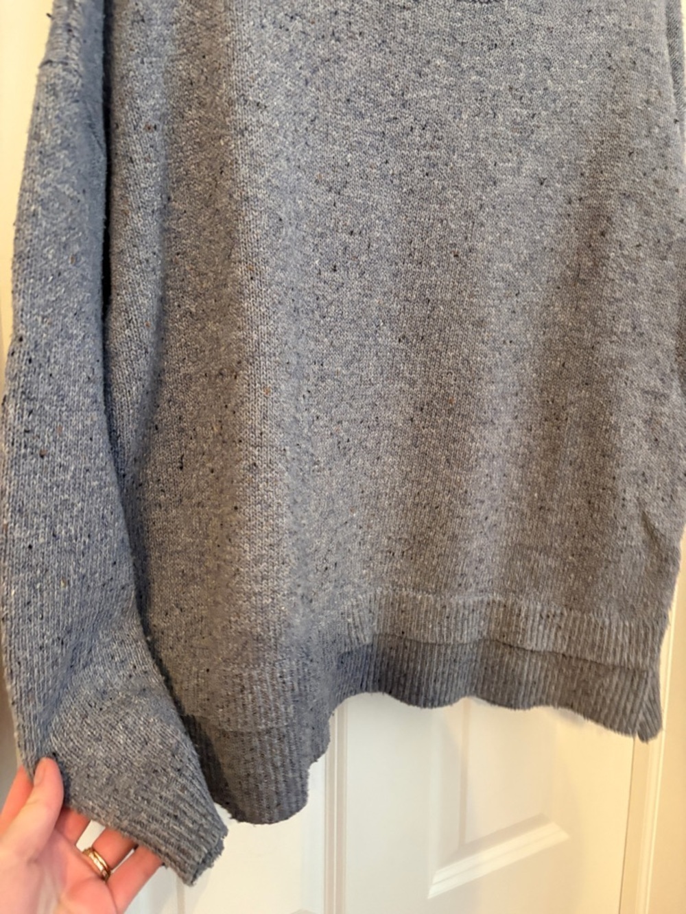 Promesa Crewneck Layering Ruffle Oversized Grey Sweater Large Capsule Wardrobe - Picture 3 of 5